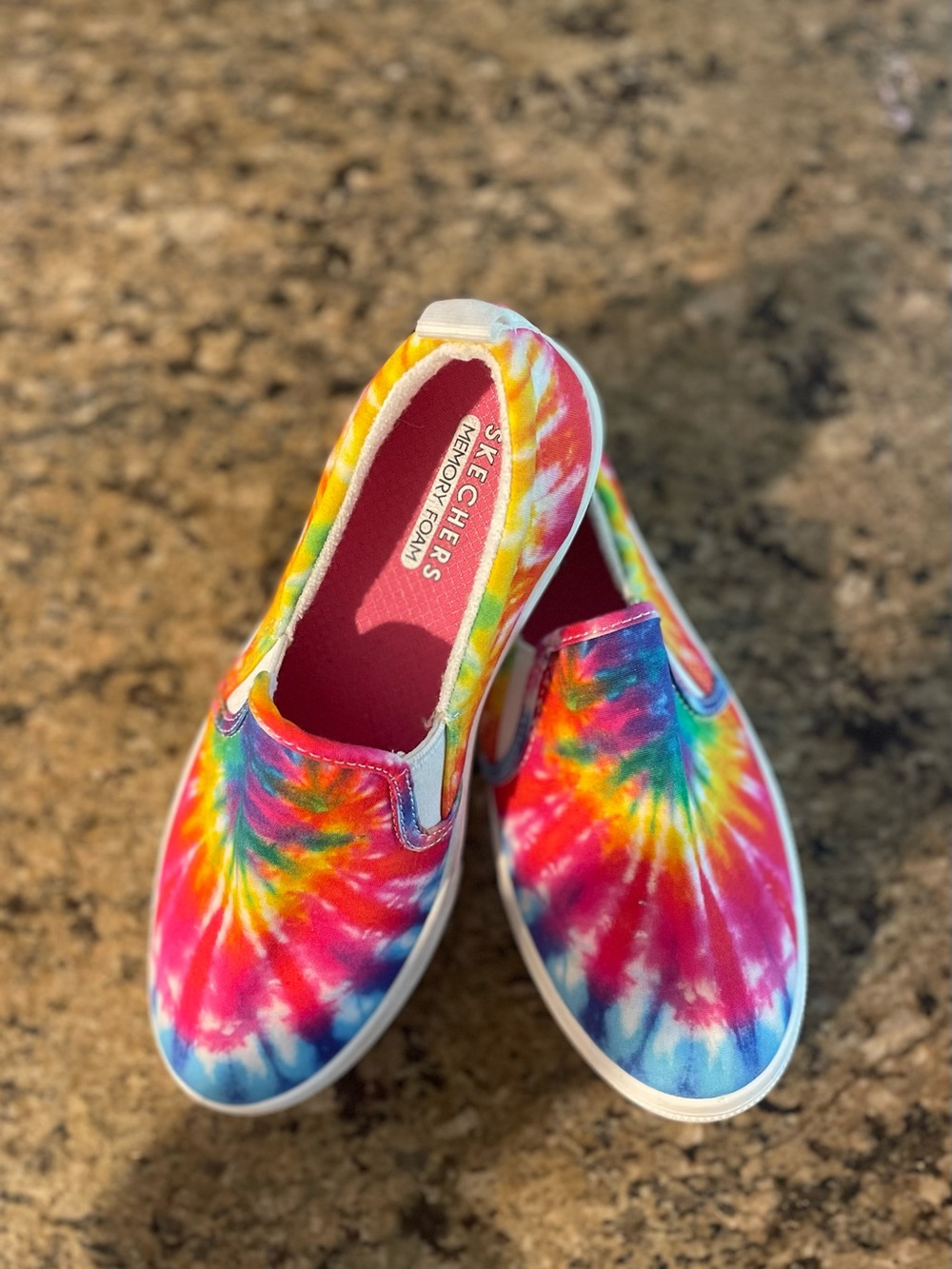 Skechers Kids Tie-Dye Slip-On Sneakers - Pink, Blue, Yellow, Green